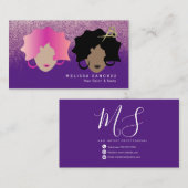 オンブレヘアフェイク金ゴールドグリッターガールサロン美しい 名刺 (正面/裏面)