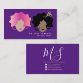 オンブレヘアーシアーズフェイク金ゴールドウェーブガールサロン美しい 名刺 (正面/裏面)