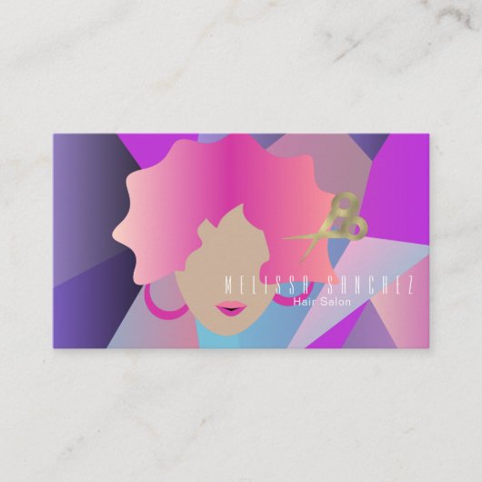 オンブレヘアーシアーズフェイク金ゴールドガールサロン美しい 名刺 (正面)