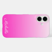 オンブレホットピンクの2色グラデーション 名入れ Case-Mate iPhoneケース (裏面 (横))