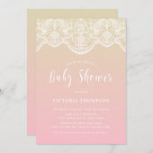 オンブレレースパターンサンセットベイビーシャワー招待状 招待状 (正面/裏面)