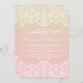 オンブレレースパターン・サンセットエンゲージメント招待状 招待状 (正面/裏面)