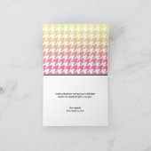 オンブレ黄色ピンクハウンドトゥース感謝カード サンキューカード (内部)