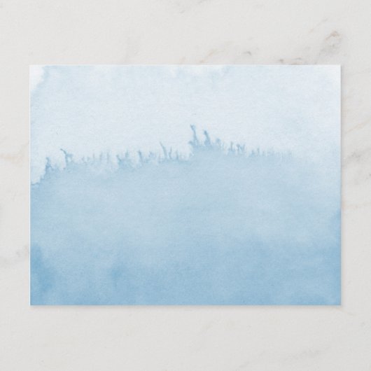 オンブレ・ウォーターカラー結婚式詳細カード | 青 エンクロージャーカード (裏面)