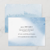 オンブレ ウォーターカラー 結婚式 詳細カード | 青 エンクロージャーカード (正面/裏面)
