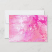 オンブレ ウォーターカラー 結婚式 RSVP カード - ピンク (裏面)