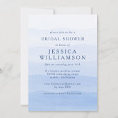 オンブレ グラデーション ディップ ダイ ブルー ブライダル シャワー 招待状 (正面)