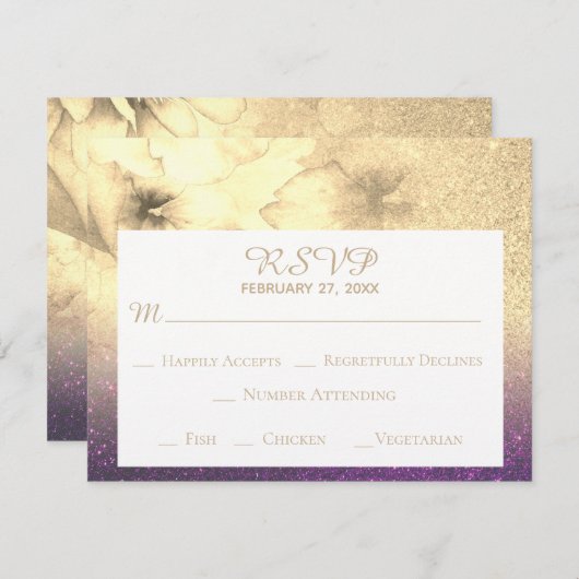 *~* オンブレ グリッター エッグプラント イエロー ゴールデン RSVP (正面/裏面)