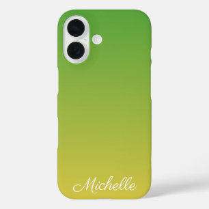 オンブレ グリーン イエロー カスタム iPhone 16ケース