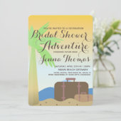 オンブレ ビーチ スーツケース デスティネーション ブライダル シャワー 招待状 (スタンド正面)