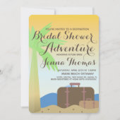 オンブレ ビーチ スーツケース デスティネーション ブライダル シャワー 招待状 (正面)