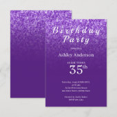 オンブレ ピンク グリッター バースデー 招待状 (正面/裏面)