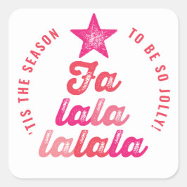 オンブレ ピンク ファラララ スクリプト クリスマス ツリー お祭り ホリデー ラウンドシール