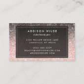 オンブレ ピンク ブラック グリッター モダン シック ラックス 名刺 (裏面)