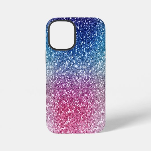 オンブレ ピンク ブルー ギラギラ 包装紙 iPhoneケース (裏面)