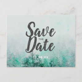オンブレ フォレスト 水彩画 松の木 Save the Date 案内ポストカード