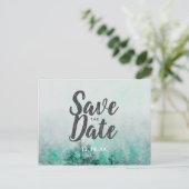 オンブレ フォレスト 水彩画 松の木 Save the Date 案内ポストカード (スタンド正面)