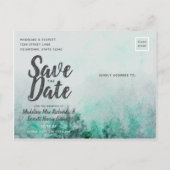 オンブレ フォレスト 水彩 松の木 Save the Date 案内ポストカード (裏面)