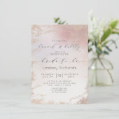 オンブレ ブラッシュ ピンク フロステッド ブランシュ & バブルリー シャワー 招待状 (スタンド正面)