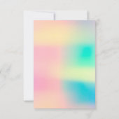 オンブレ ホログラフィック パステル ブライダル スイート 16歳のまつげ 招待状 (裏面)