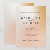 オンブレ ミニマル ウェディング 招待状 (正面/裏面)