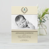 オンブレ リース タウペ 5x7" 出生発表 案内状 (スタンド正面)