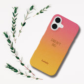 オンブレ・レッドのカスタム名入れ＋名言iPhoneケース iPhone 16ケース