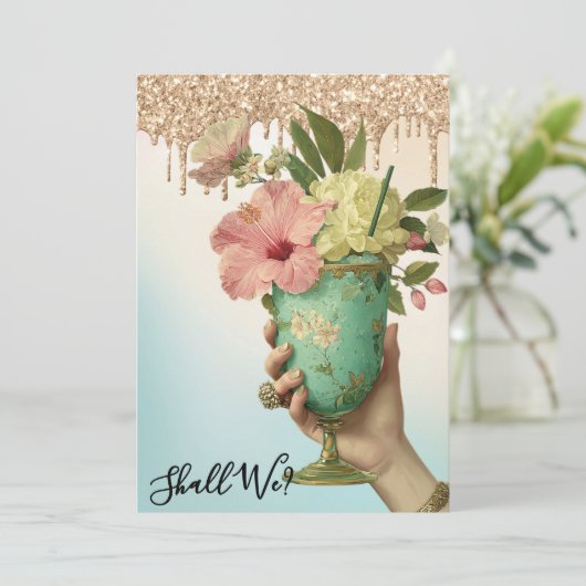 *~* オンブレ 10A101 フォト カクテル バチェロレッテ 招待状 (スタンド正面)