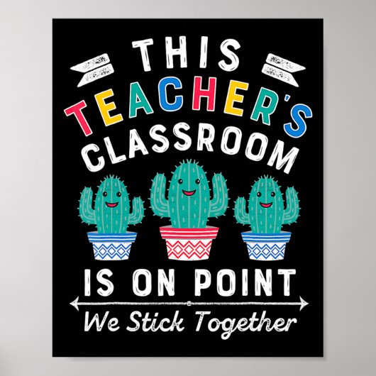 オンポイント我々は一緒にスティックおもしろい新学期Teac ポスター (正面)