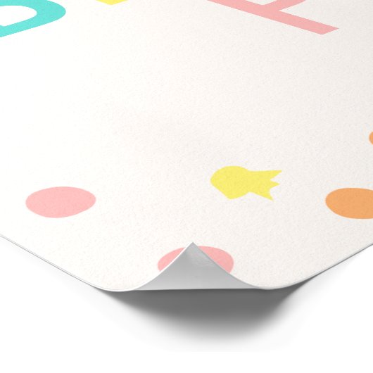 オンポップ・アートのアンドチルアイスクリーム子供の誕生日パーティー ポスター (角)