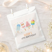 オンポップ・アートのアンドチルアイスクリーム子供の誕生日 フェイバーバッグ (クリップ留めされた状態)