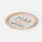 オンポップ・アートのアンドチルアイスクリーム子供の誕生日 ペーパープレート (アングル)