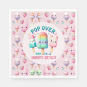 オンポップ・アートのアンドチルアイスポップ・アートのパーティーデコール誕生日 スタンダードランチョンナプキン (正面)