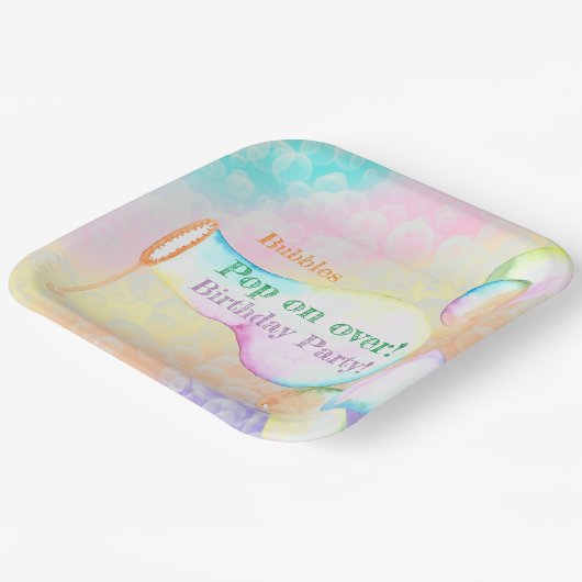オンポップ・アートのオーバー子供の誕生日パーティー ペーパープレート (傾斜あり)