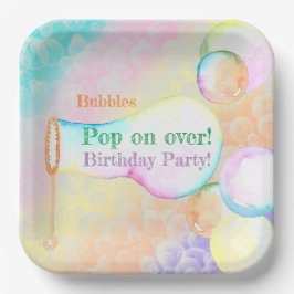 オンポップ・アートのオーバー子供の誕生日パーティー ペーパープレート