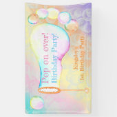 オンポップ・アートのオーバー子供の誕生日パーティー 横断幕 (縦)