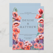 オンポファロデス ブルー背景のポピー コレクション 招待状 (正面/裏面)