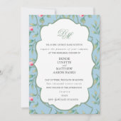 オンポロジーズ ブルーとバジル グリーン リハーサル ディナー 招待状 (正面)