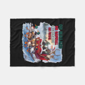 オンマラードオンガッドウォールクリスマスダックおもしろい狩り フリースブランケット (正面(横))