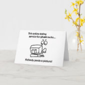 オンラおもしろいインデートすること幽霊ハロウィーン カード (黄色い花)