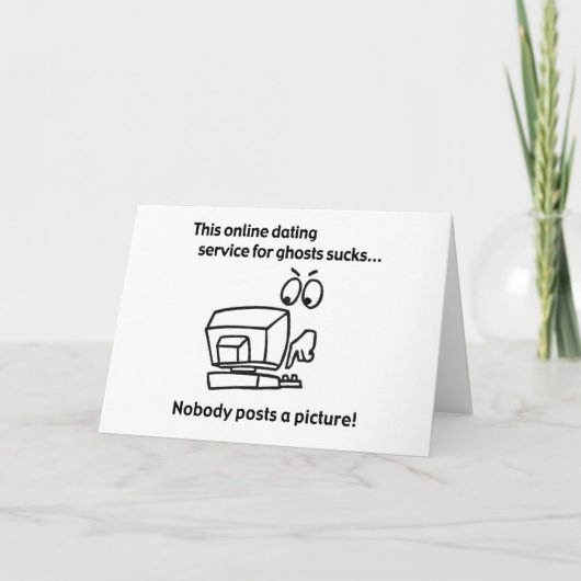 オンラおもしろいインデートすること幽霊ハロウィーン カード (正面)