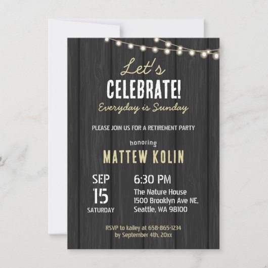 オンラおもしろいイン素朴Lantern写真退職パーティー 招待状 (正面)