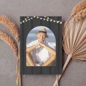 オンラおもしろいイン素朴Lantern写真退職パーティー 招待状