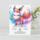 オンラお洒落インキツネ誕生日 招待状 (スタンド正面)