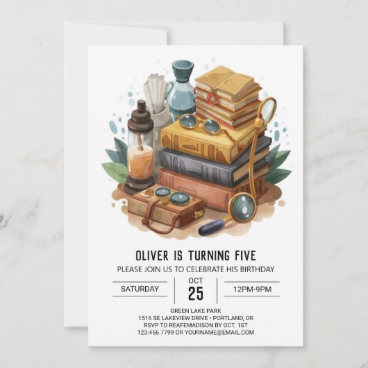 オンラお洒落イン探偵誕生日 招待状 (正面)