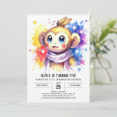 オンライお洒落ンモンキー誕生日 招待状 (スタンド正面)