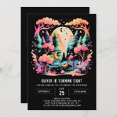 オンライエレガントンウッドランド誕生日 招待状 (正面/裏面)