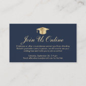 オンライエレガントンオプションブルー金ゴールド卒業パーティー エンクロージャーカード (正面)