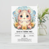 オンライエレガントンハムスター誕生日 招待状 (スタンド正面)