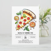 オンライエレガントンピザ誕生日 招待状 (スタンド正面)